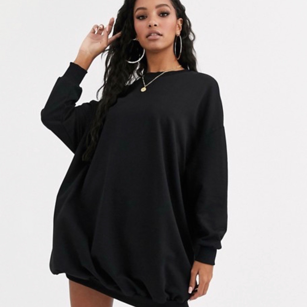 Black Sweatshirt Dress